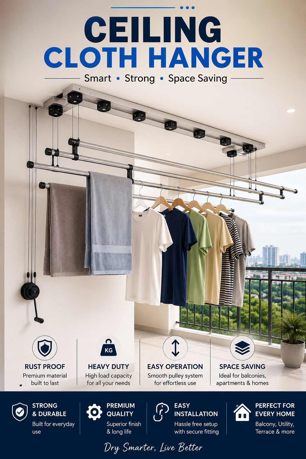 Ceiling Cloth Hanger Installation in Vizag